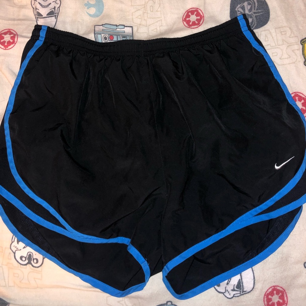 Blue and Black Nike Dri-Fit Shorts.